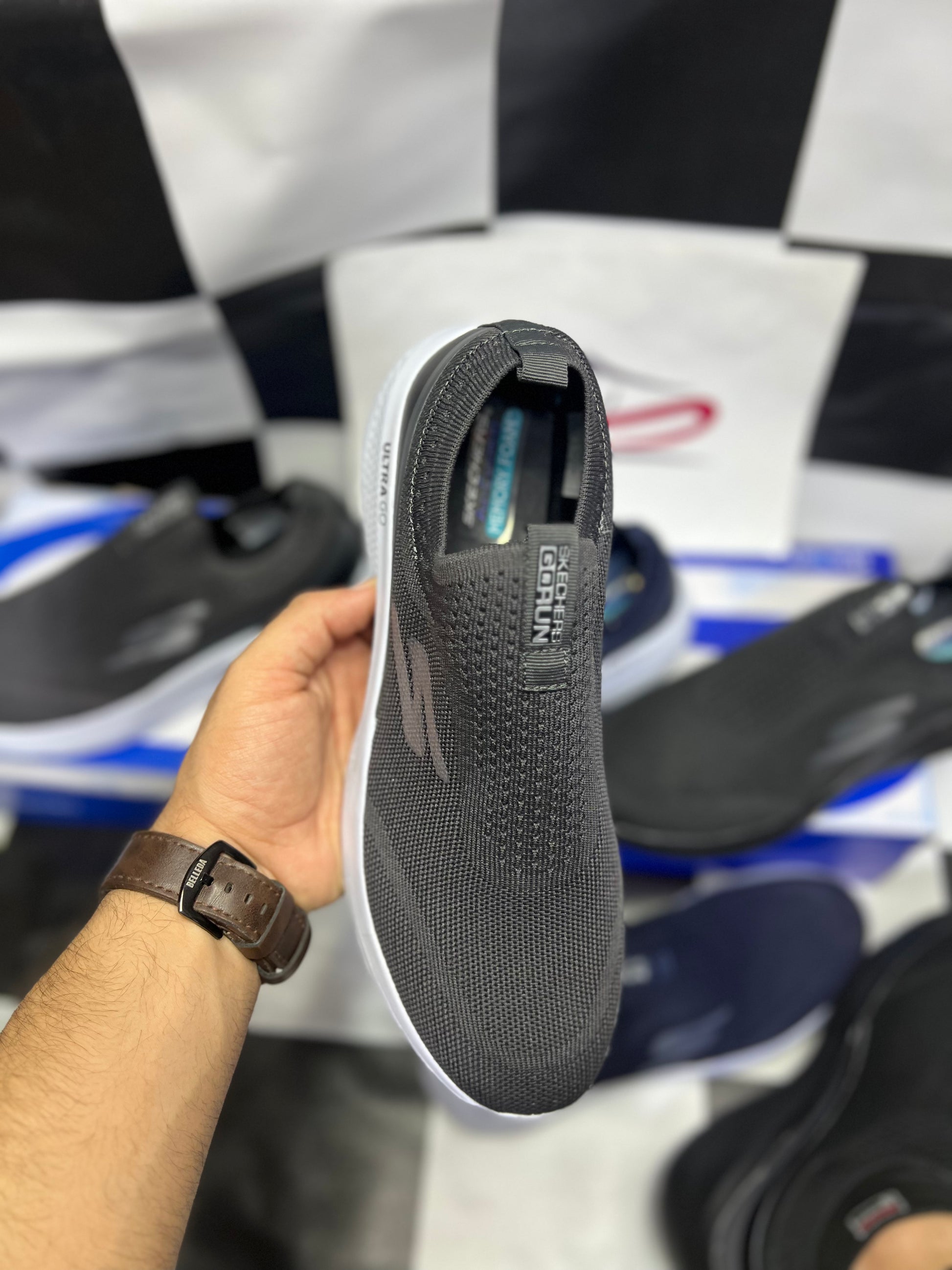 Skechers ultra go silver hot sale